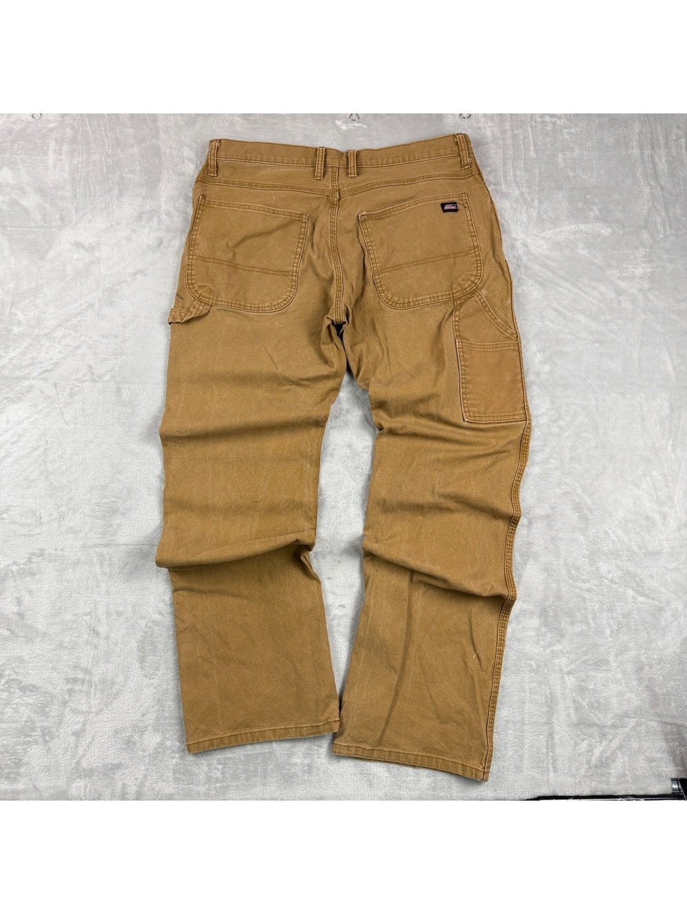 Y2K Dickies Carpenter 34x32 Work Pants Brown Duck Canvas Relaxed Fit Utility VTG
